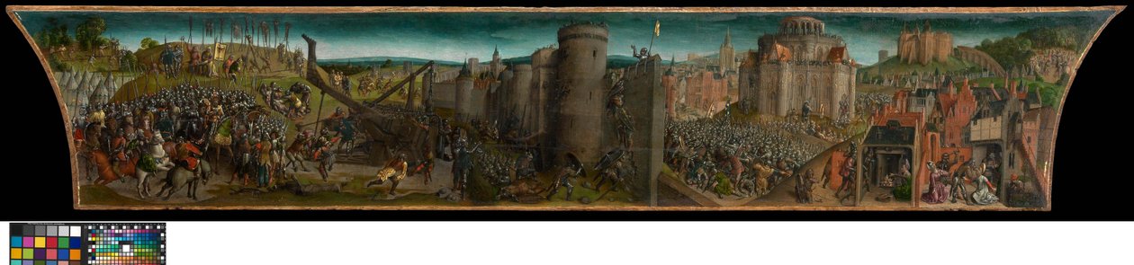 Conquest of Jerusalem by Titus (predella) by Vienna Master of Mary of Burgundy