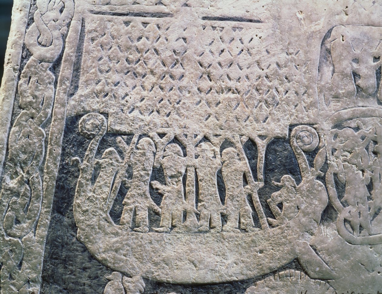 Picture stone depicting the last voyage of the deceased (detail) by Viking
