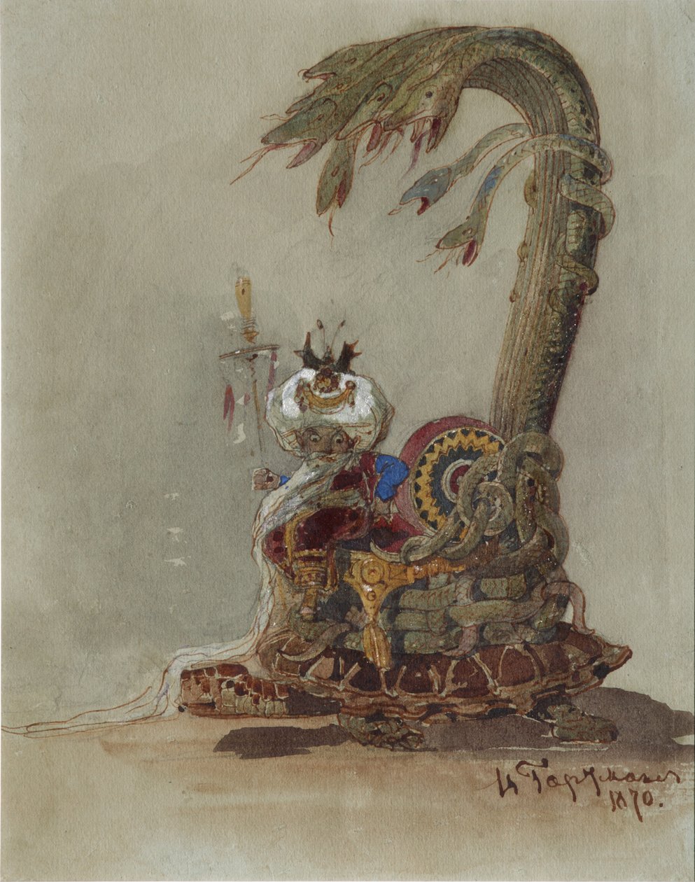 Stage design for the opera Ruslan and Lyudmila by M. Glinka by Viktor Alexandrovich Hartmann