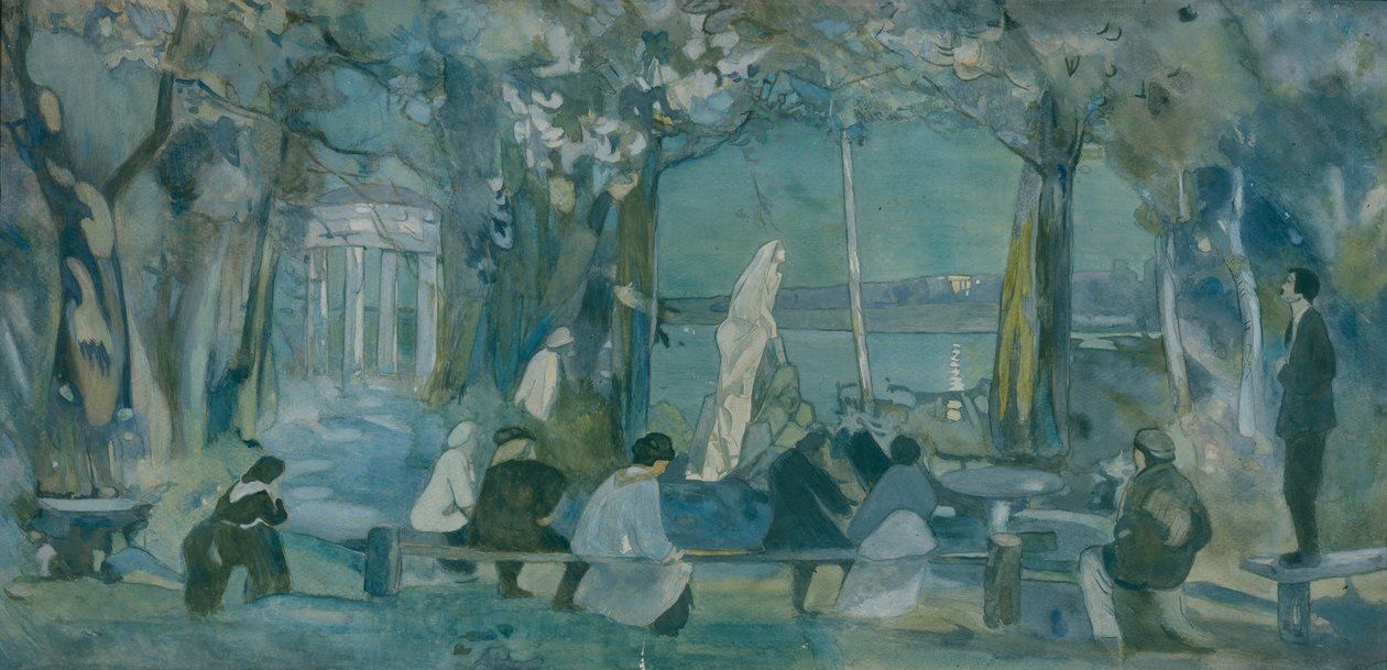 Stage design for the play The Seagull by A. Chekhov by Viktor Andreyevich Simov