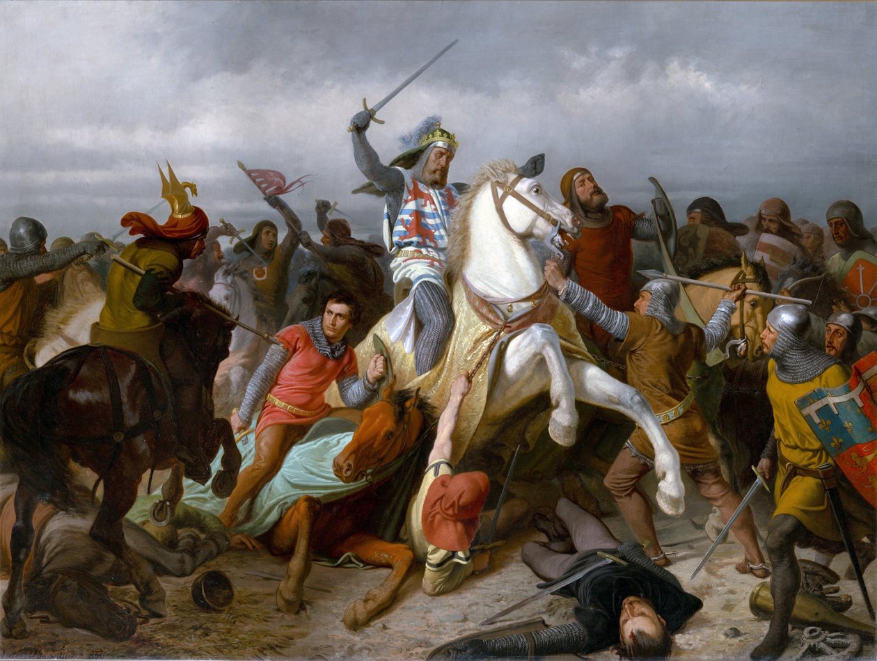 John of Bohemia in the Battle of Crecy by Viktor Barvitius