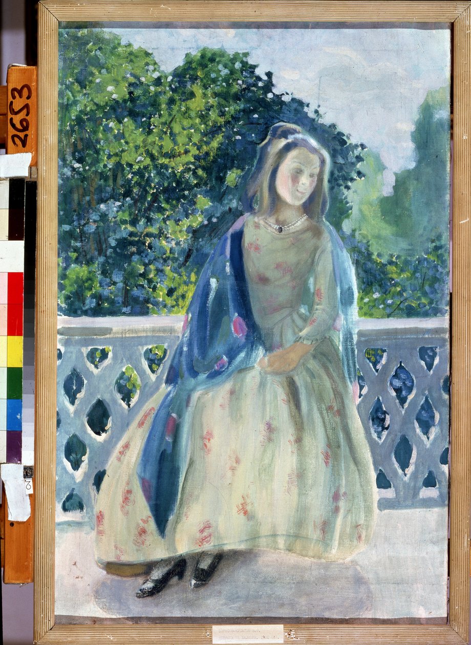 A Young Girl on the Balcony by Viktor Elpidiforovich Borisov Musatov