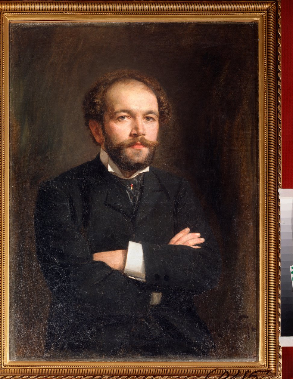 Portrait of the Composer N. Medtner by Viktor Karlovich Stemberg