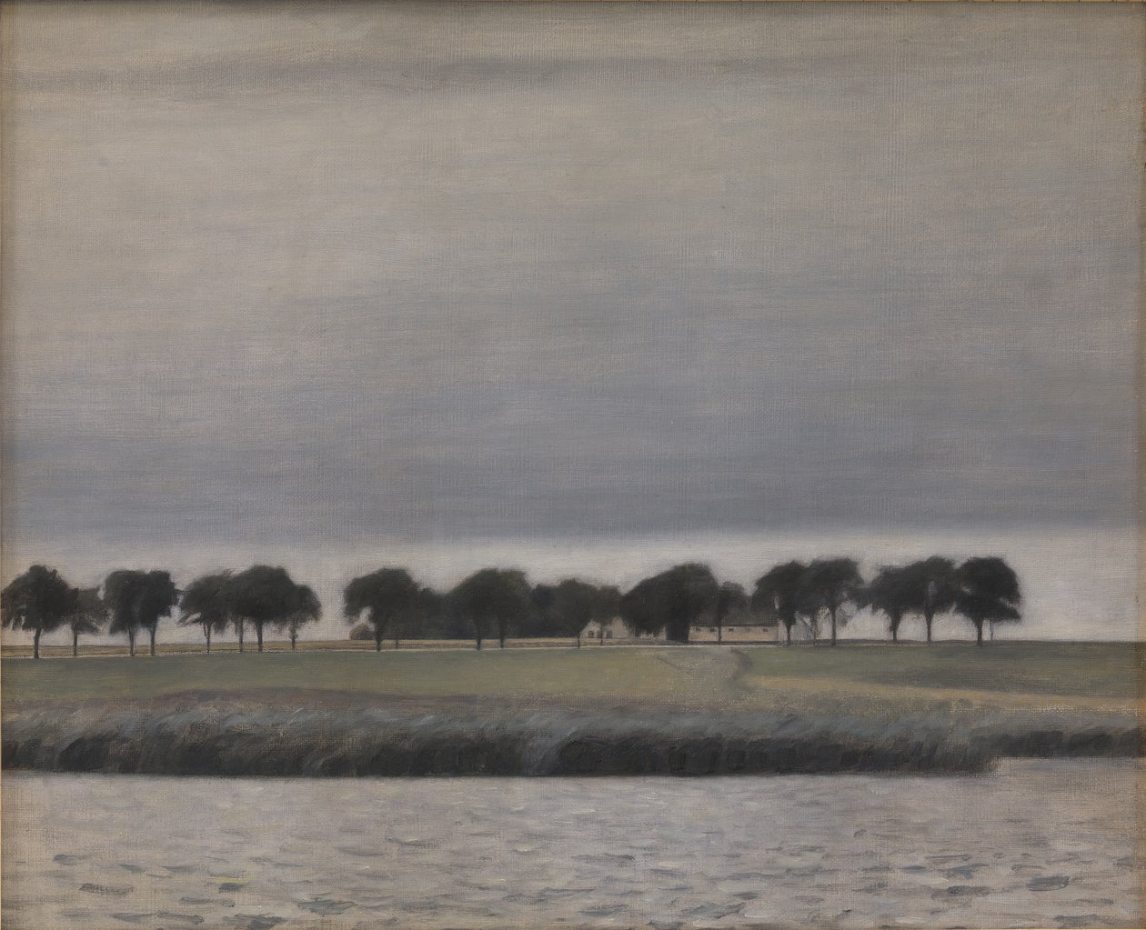 Study for Sun Rain. Gentofte Lake by Vilhelm Hammershøi