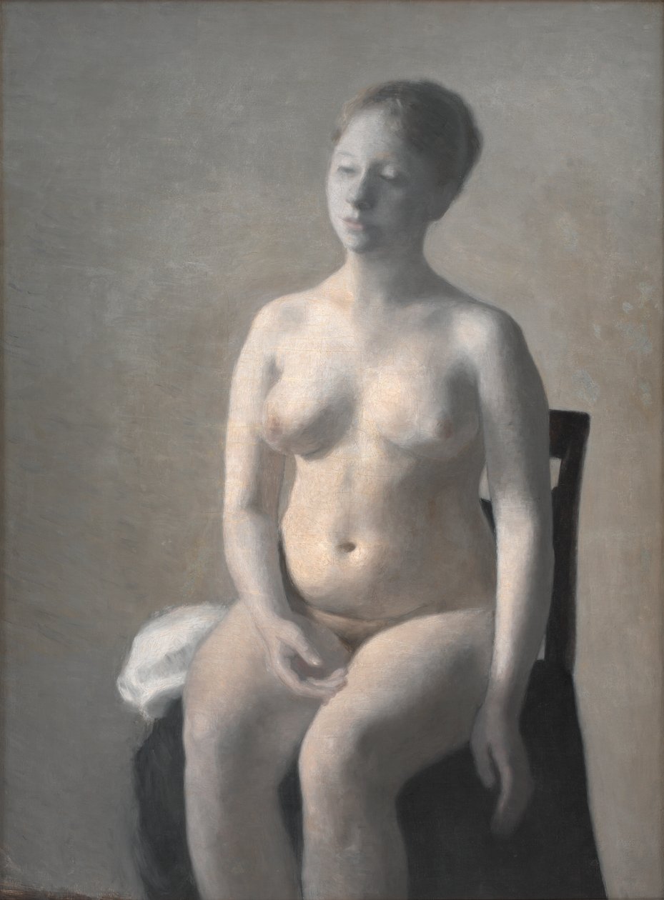 Seated Female Nude by Vilhelm Hammershøi
