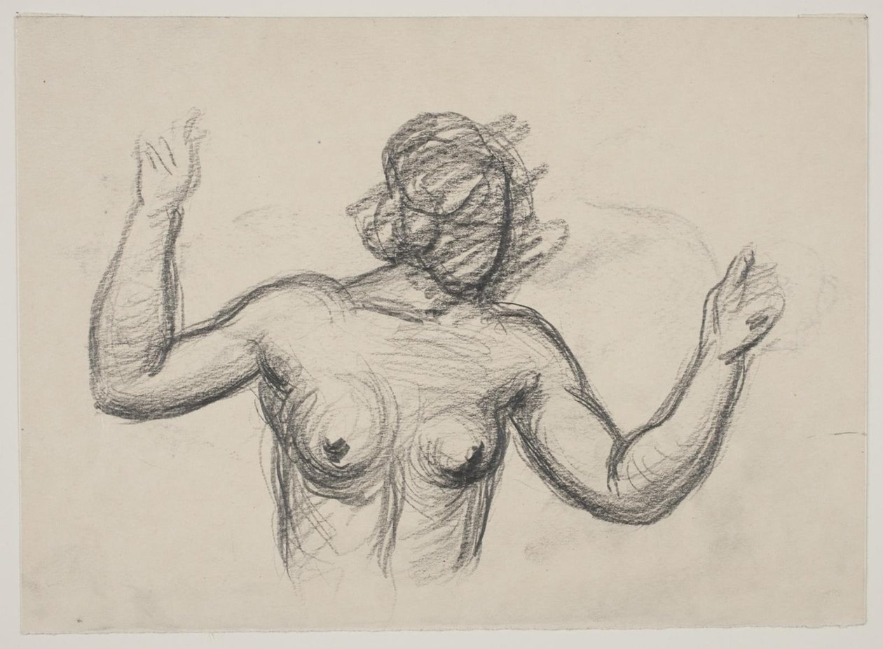 Female Figure, Half-Figure, Raising Arms by Vilhelm Lundstrøm