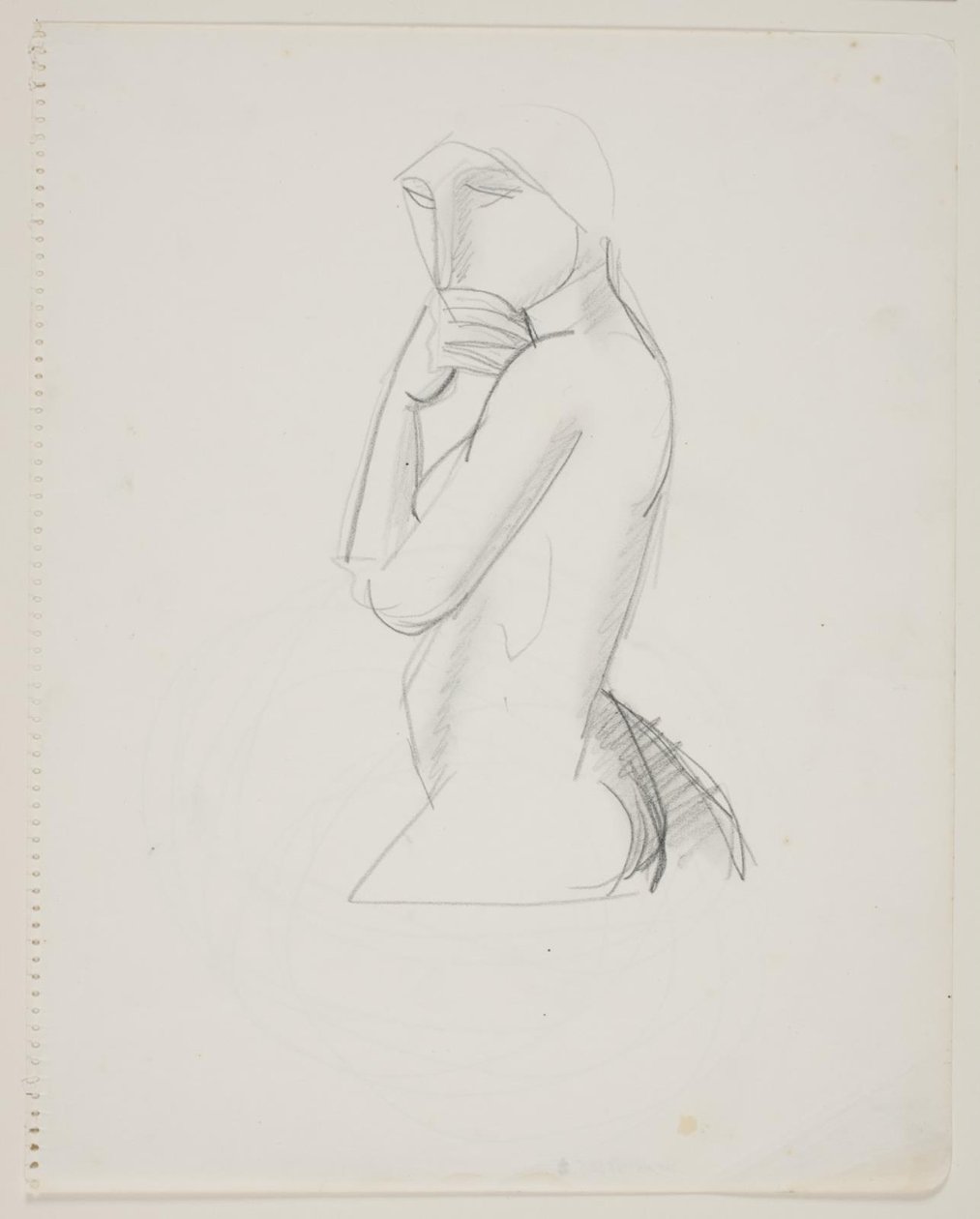 Female Model, 3/4 Figure, with Hand Over Mouth by Vilhelm Lundstrøm