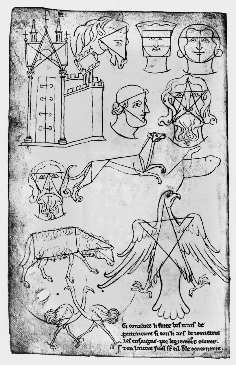 Various Drawings (facsimile copy) by Villard de Honnecourt