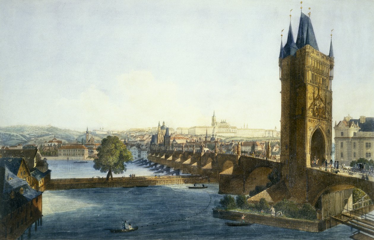 View of Prague Castle and the Little Quarter from South-West, 1836 by Vincenc and Richter, Carl August Morstadt