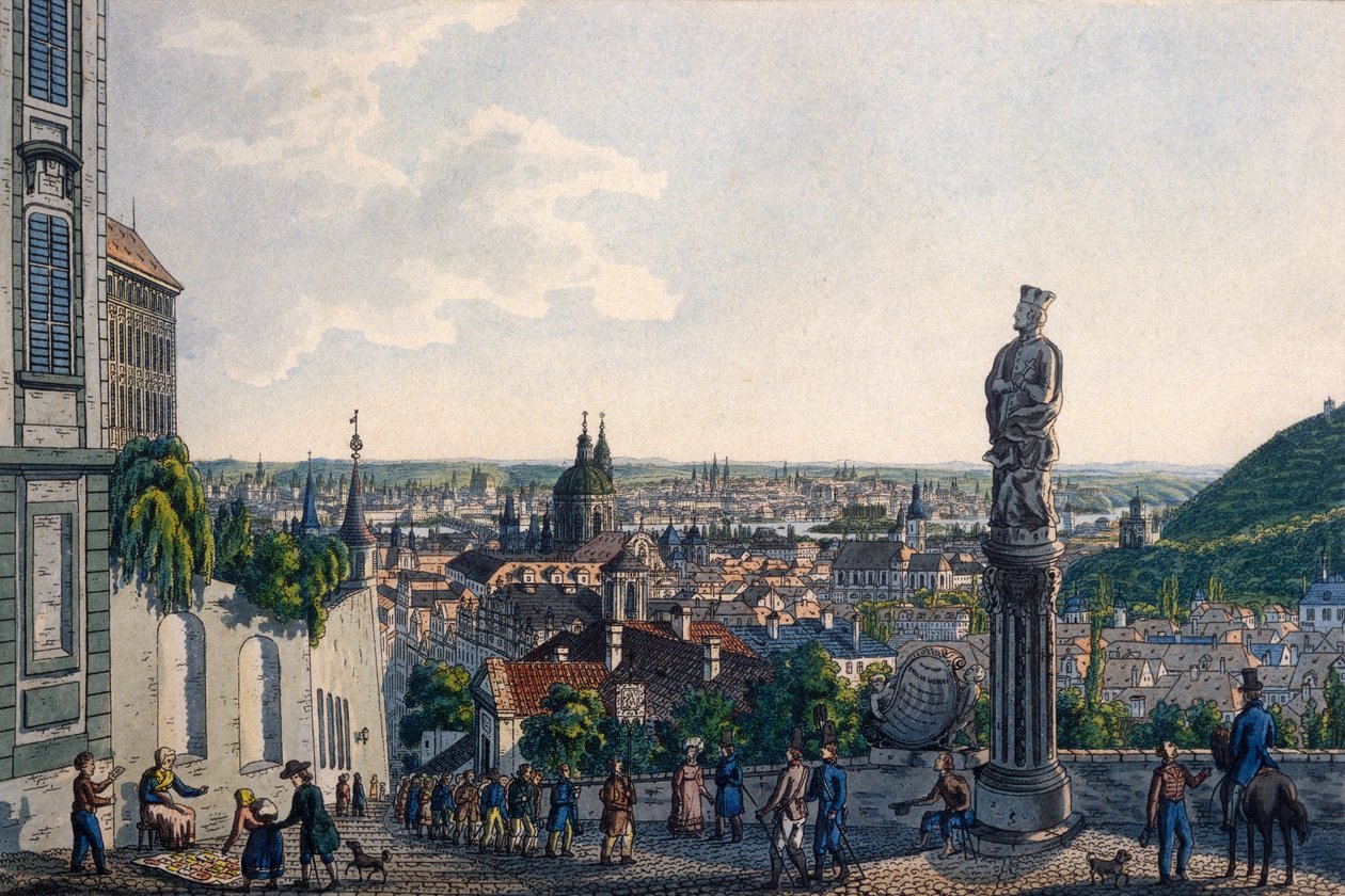 View of Prague from the New Castle Steps by Vincenc Morstadt