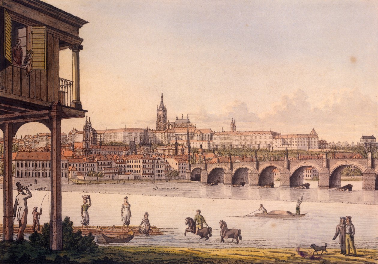 View of the Little Quarter and Prague Castle Hradcany from Papouek
