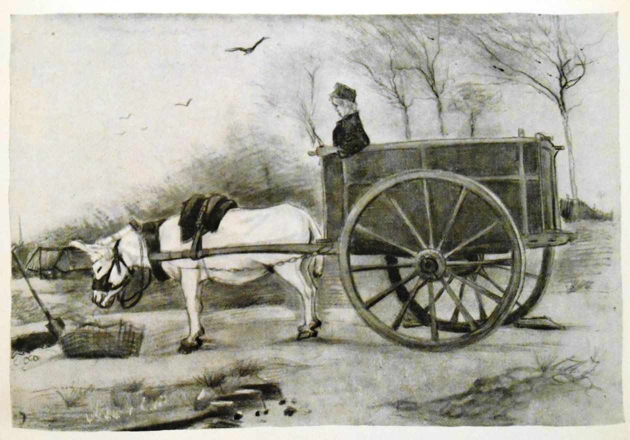 Donkey Cart by Vincent van Gogh