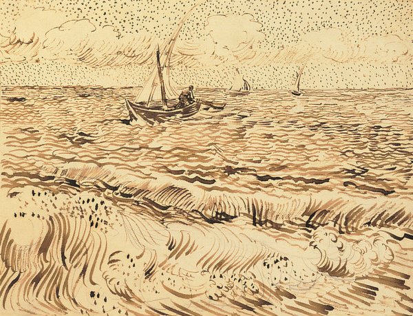 Fishing Boats at Saintes-Maries-de-la-Mer by Vincent van Gogh