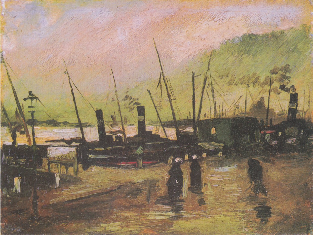 Quay in Antwerp with Ships by Vincent van Gogh