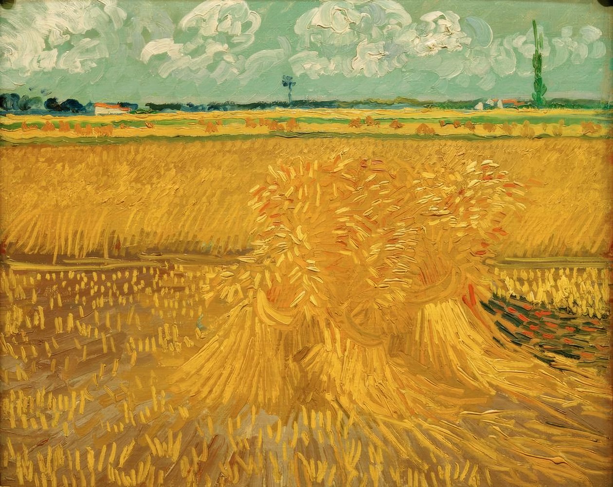 Wheat Field with Sheaves by Vincent van Gogh