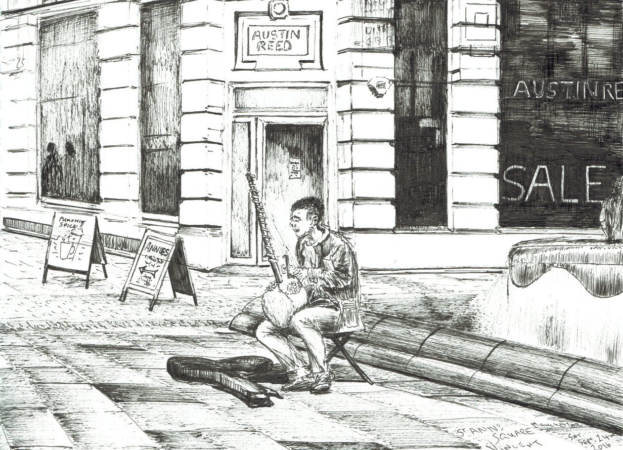 Musician St. Anns Square by Vincent Alexander Booth