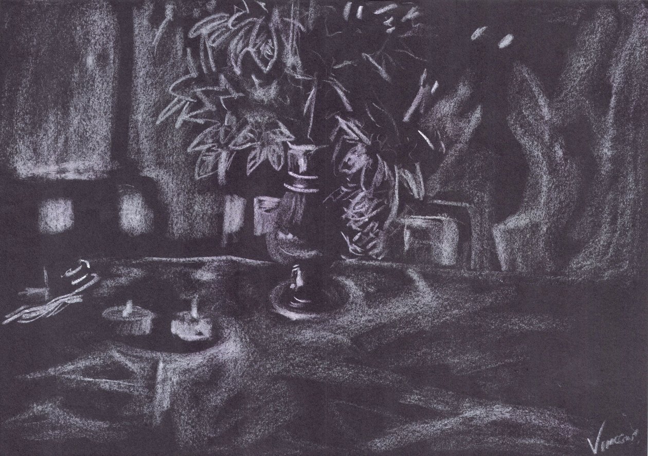 Plant in Room by Candlelight by Vincent Alexander Booth