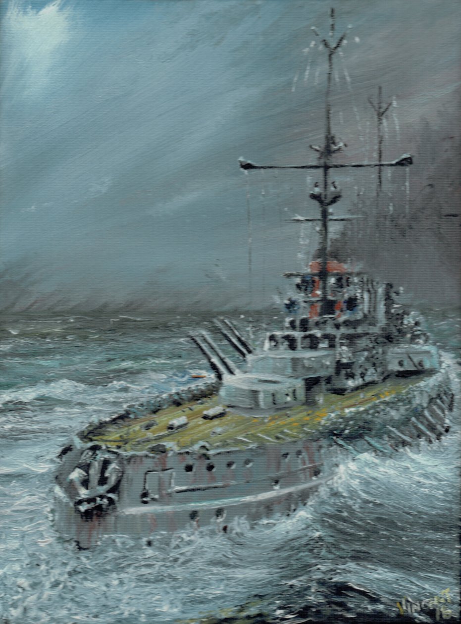 SMS Friedrich der Grosse at Jutland 1916 by Vincent Alexander Booth