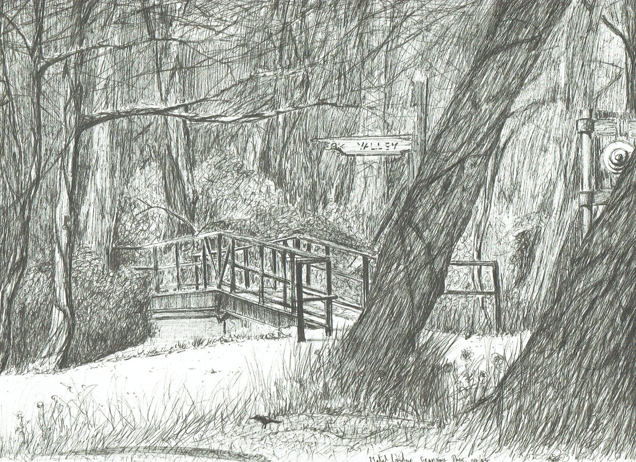 The Old Metal Bridge, Bramhall Park by Vincent Alexander Booth