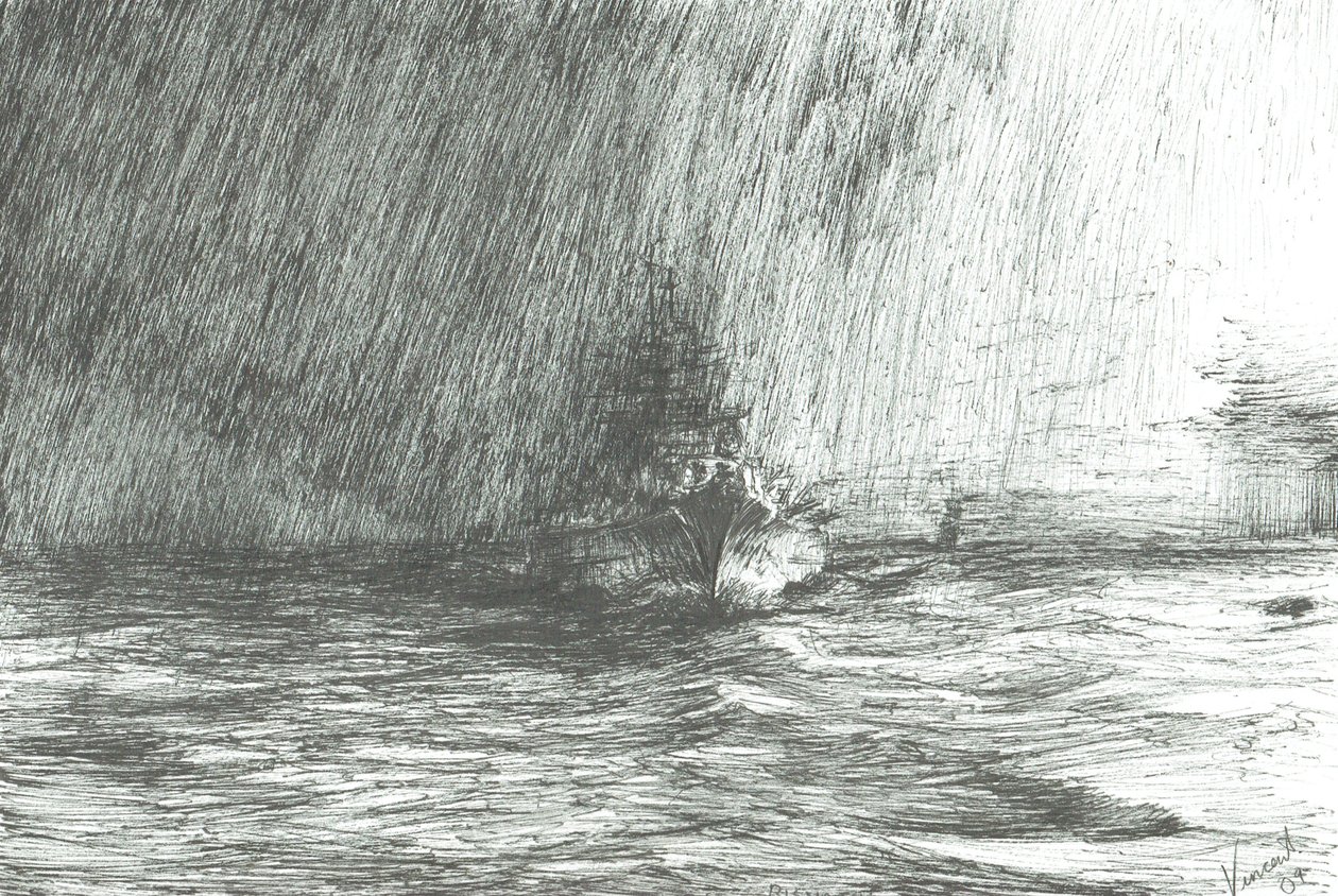 Tirpitz in Arctic Waters 1943 by Vincent Alexander Booth