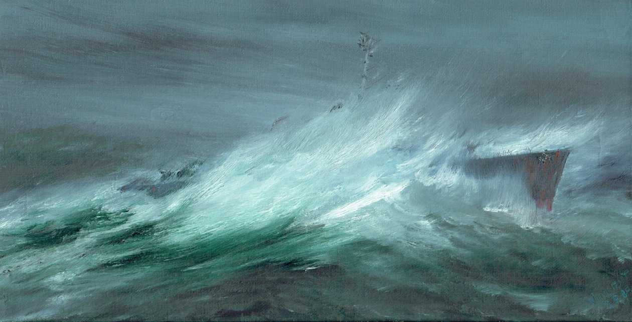 USS Spence Lost in Pacific Typhoon December 18th 1944 by Vincent Alexander Booth