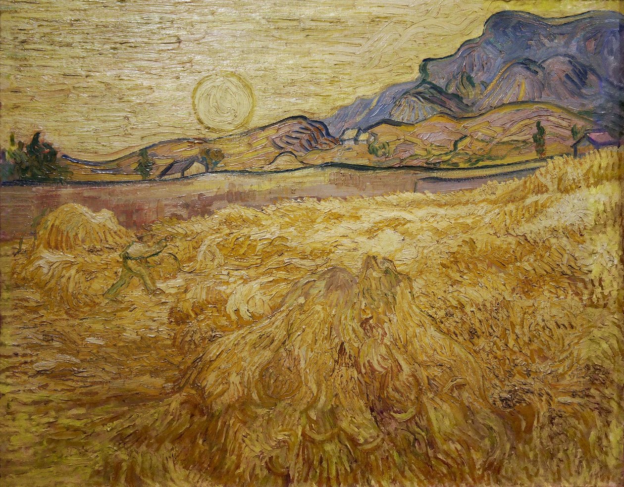 激安ショップ 食品 and Reaper with Field Wheat Sun, Gogh van Vincent by 1889 WallStickers&Murals