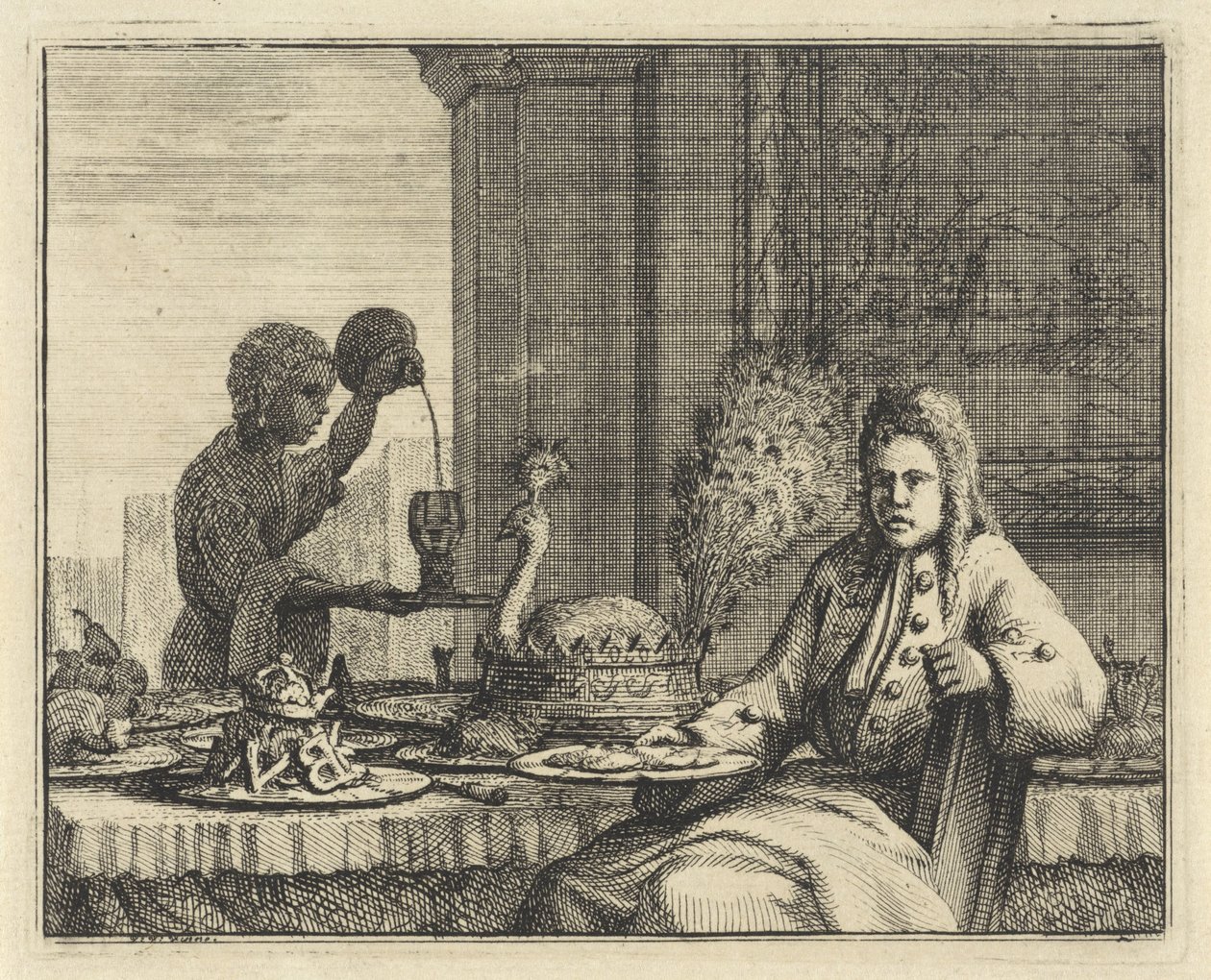 Man by a Set Table by Vincent Laurensz. van der Vinne (II)