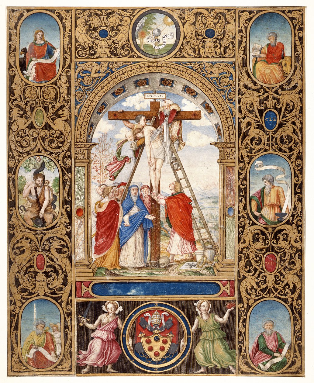The Deposition from the Cross and Border Fragments from a Missal of Pope Clement VII, after 1523 by Vincent Raymond