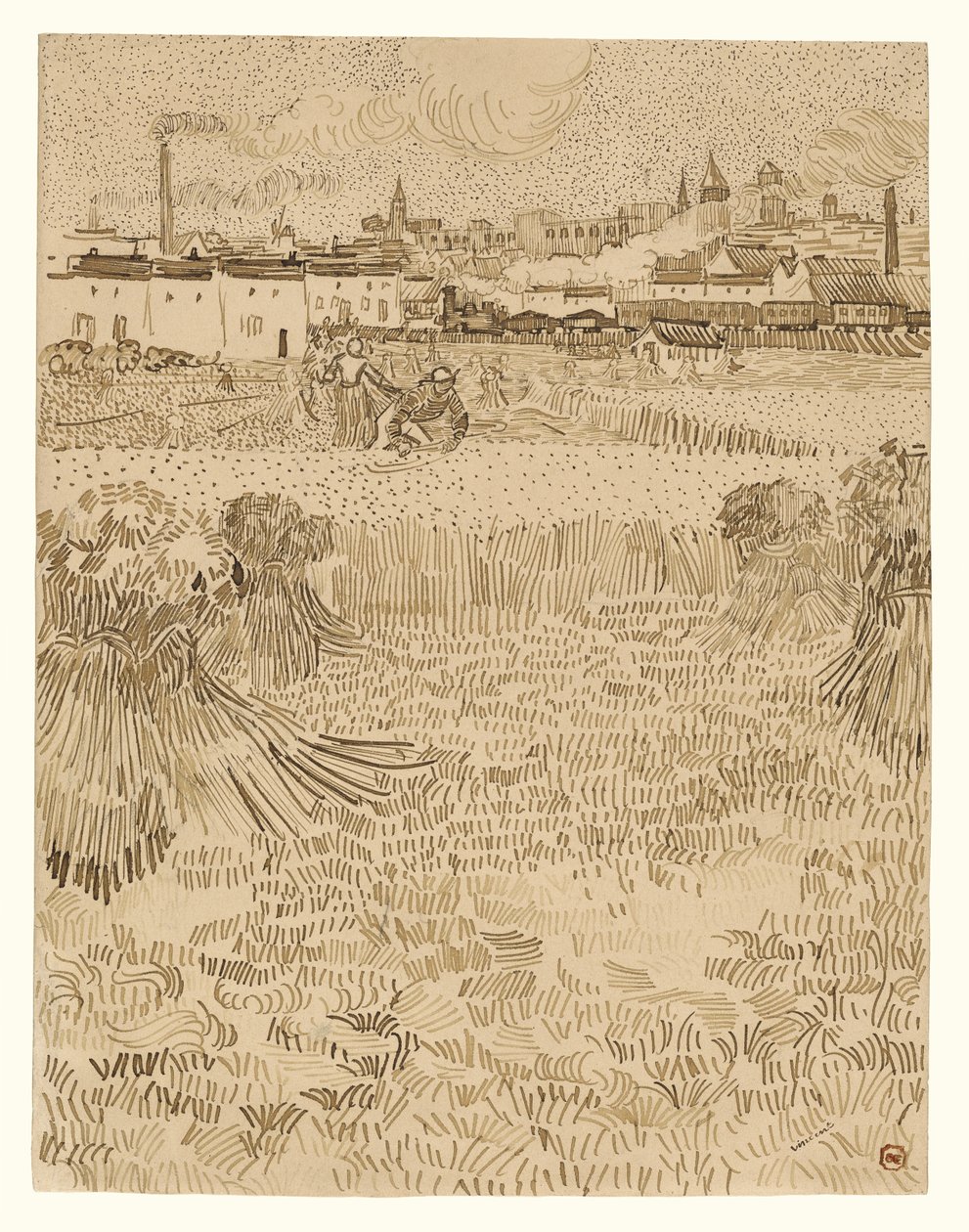 Arles: View from the Wheatfields by Vincent van Gogh