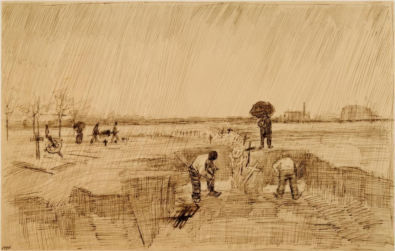Cemetery in the Rain by Vincent van Gogh