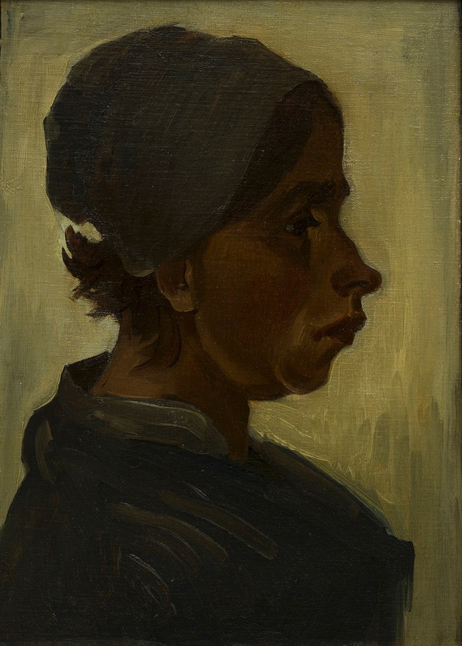 Head of a Peasant Woman with Dark Cap by Vincent van Gogh
