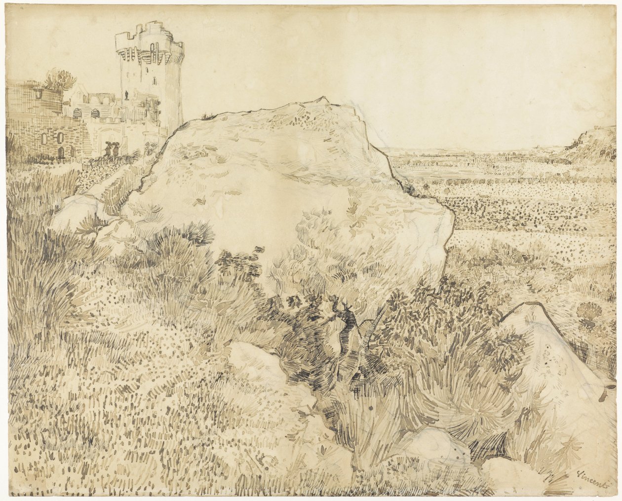 Hill with the Ruins of Montmajour by Vincent van Gogh