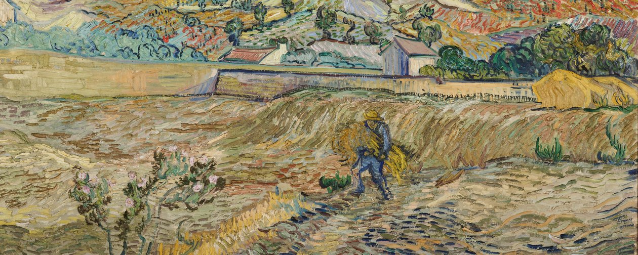 Landscape at Saint-Rémy (Enclosed Field with Peasant) by Vincent van Gogh