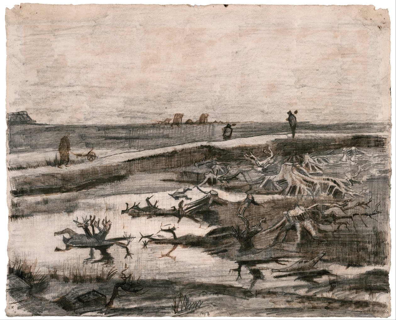 Landscape with Bog Trunks (Field Work) by Vincent van Gogh