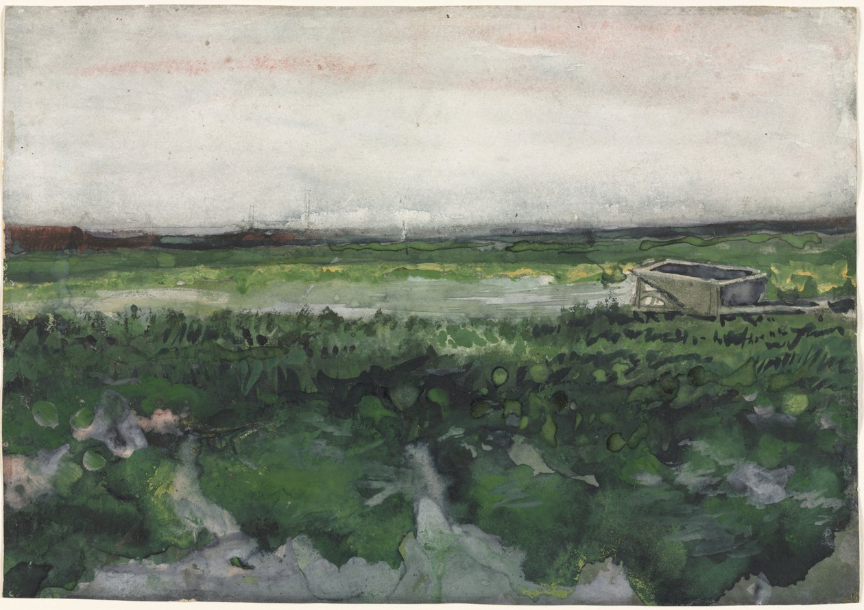 Landscape with Wheelbarrow by Vincent van Gogh