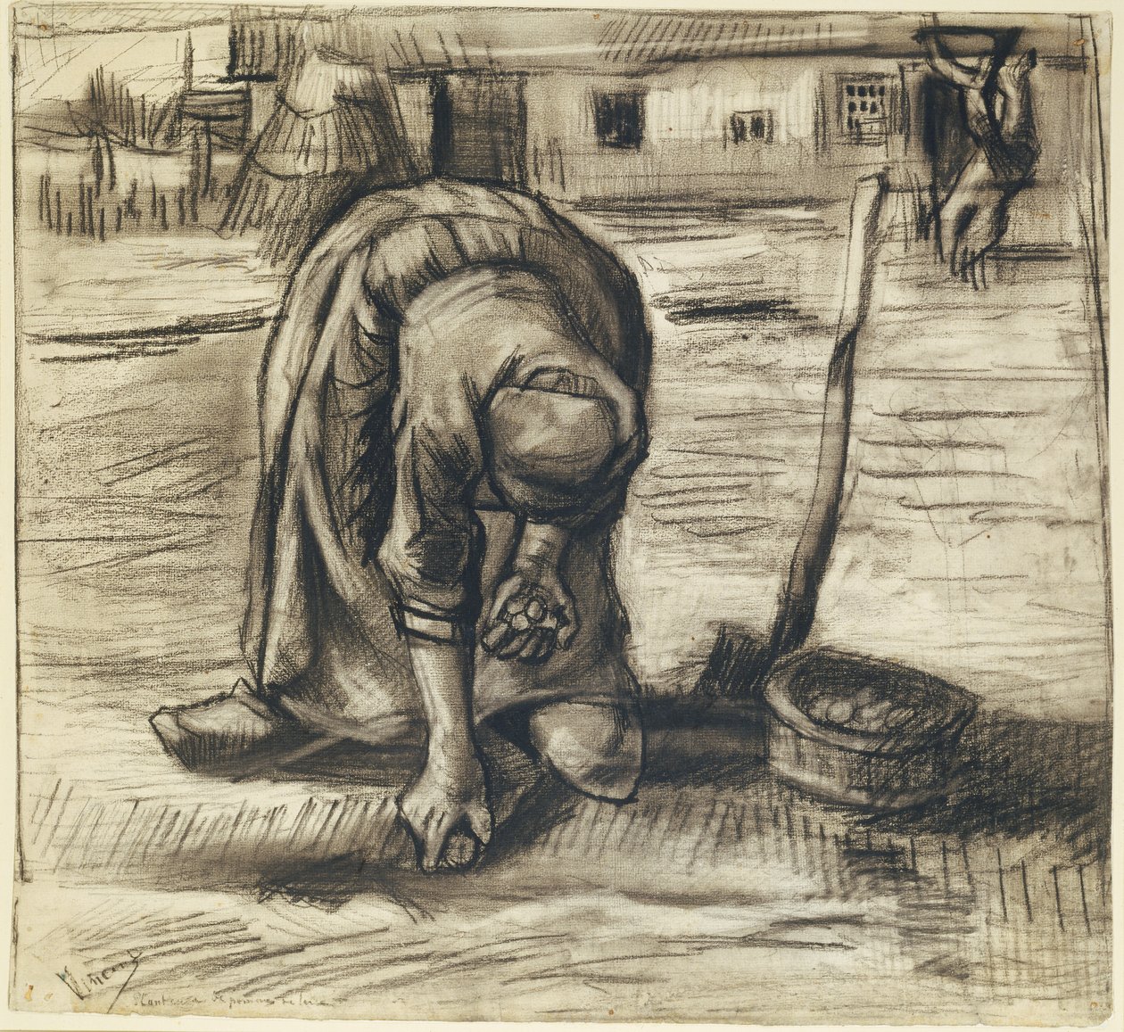 Peasant Woman Planting Potatoes, c.1885 by Vincent van Gogh
