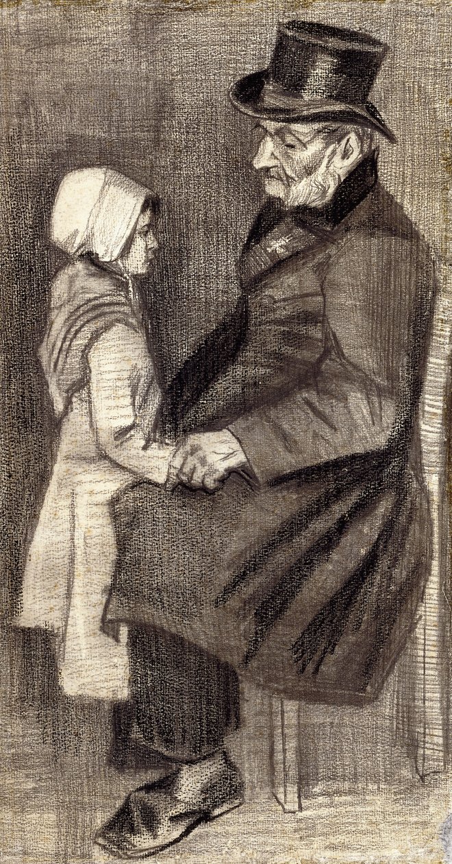 Sitting Man with Little Girl by Vincent van Gogh