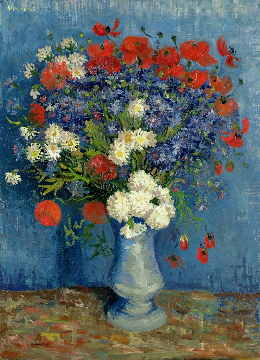 Still Life: Vase with Cornflowers and Poppies by Vincent van Gogh