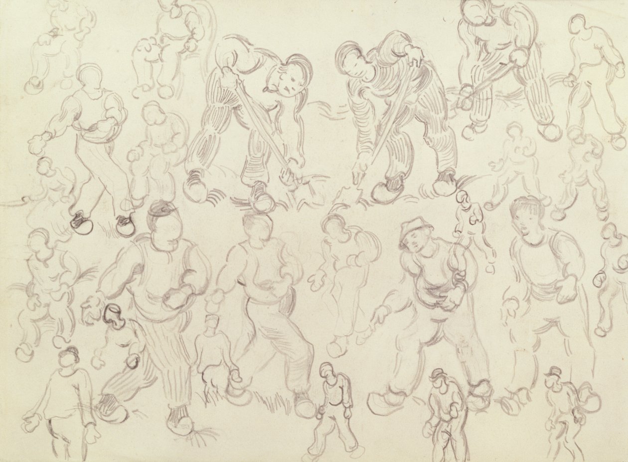 Studies of Peasants Working, Sowers and Diggers by Vincent van Gogh
