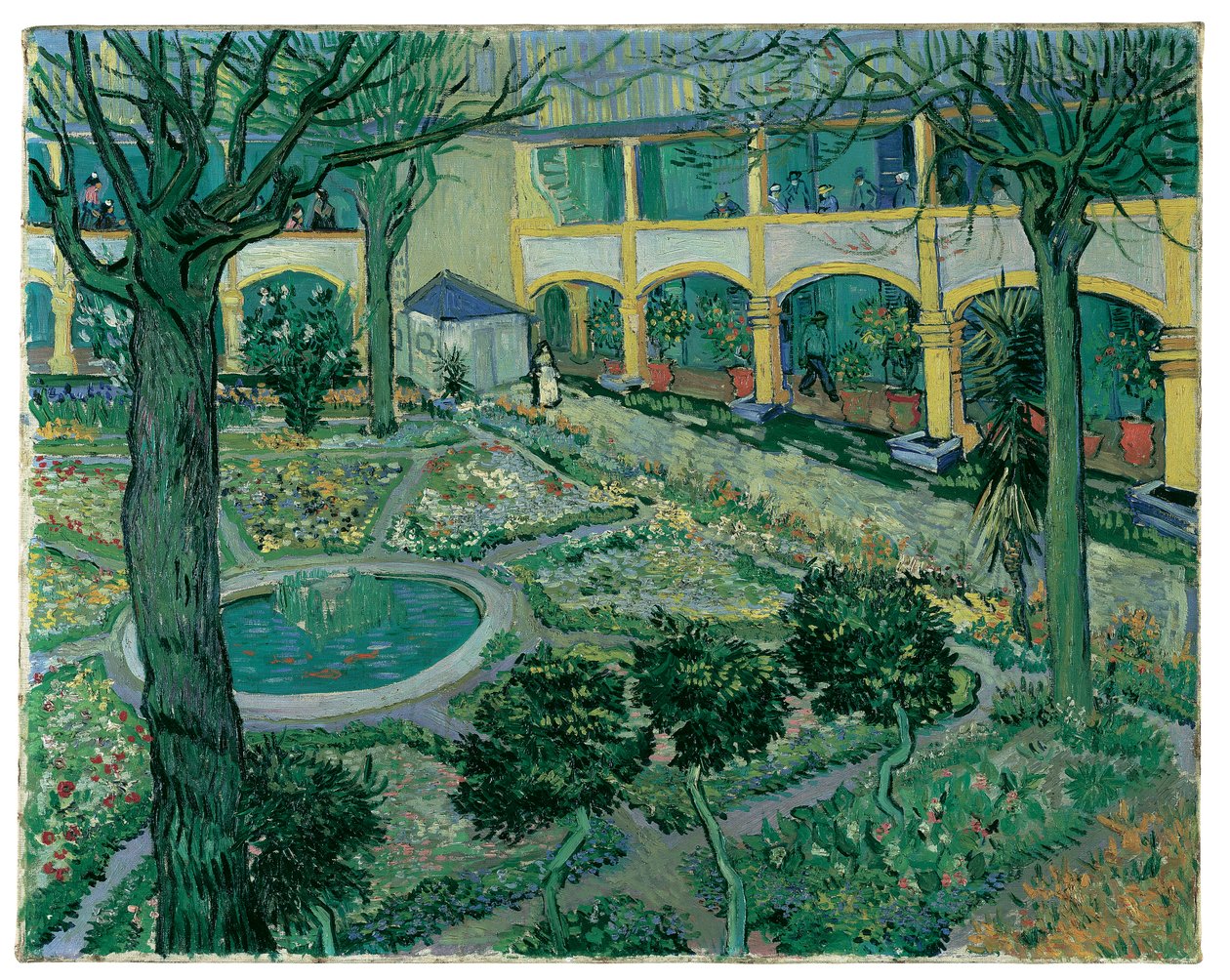The Courtyard of the Hospital at Arles by Vincent van Gogh