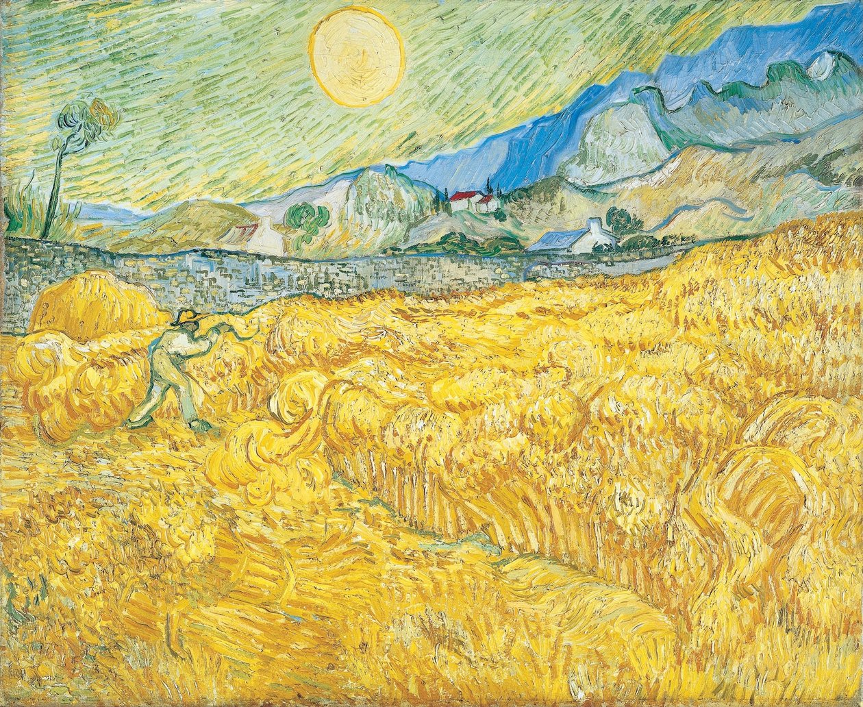 Wheat Field Behind Saint-Paul Hospital with a Reaper by Vincent van Gogh