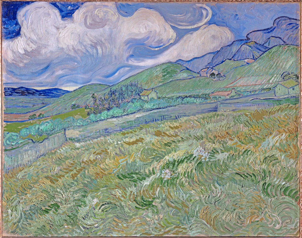 ゴッホ　Wheatfield with Mountains Wheatfield and Mountains by Vincent van Gogh