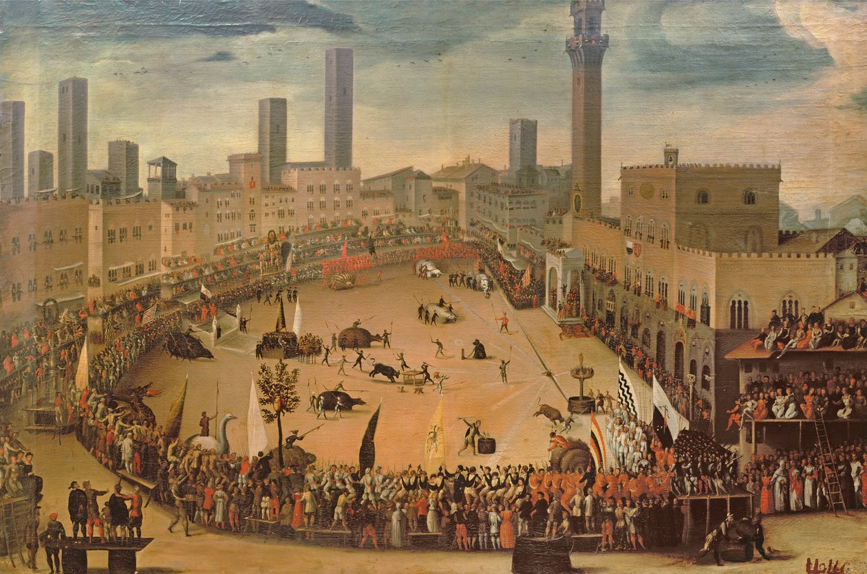 Festival in the Piazza del Campo, Siena by Vincenzo Rustici