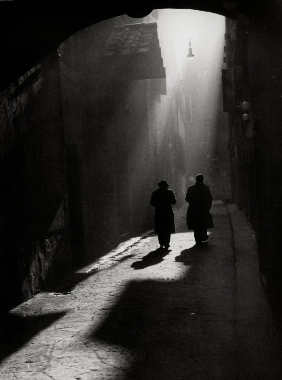 Two Men Walk on a Typical Little Street in Florence by Vincenzo Balocchi