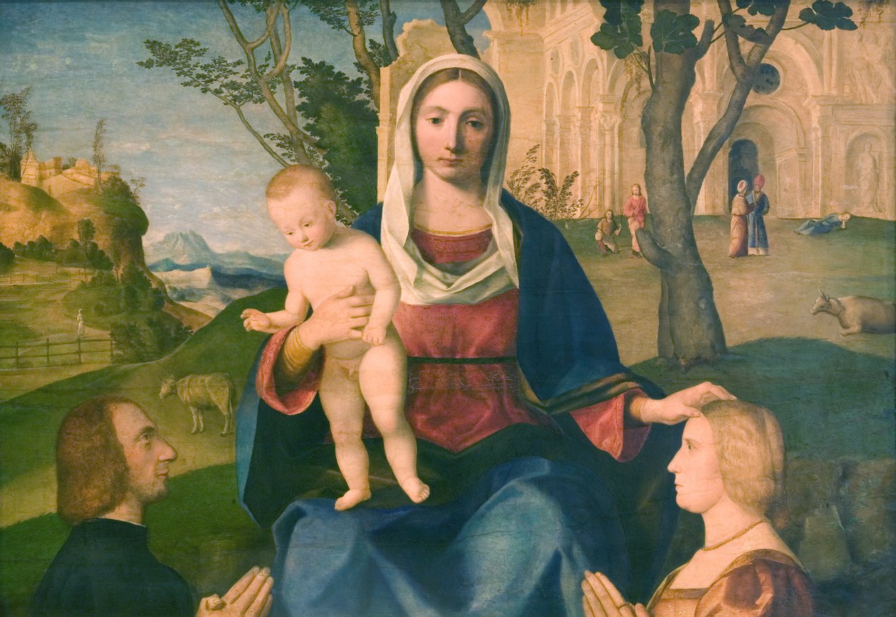 The Virgin and Child with a Male and a Female Donor by Vincenzo Catena