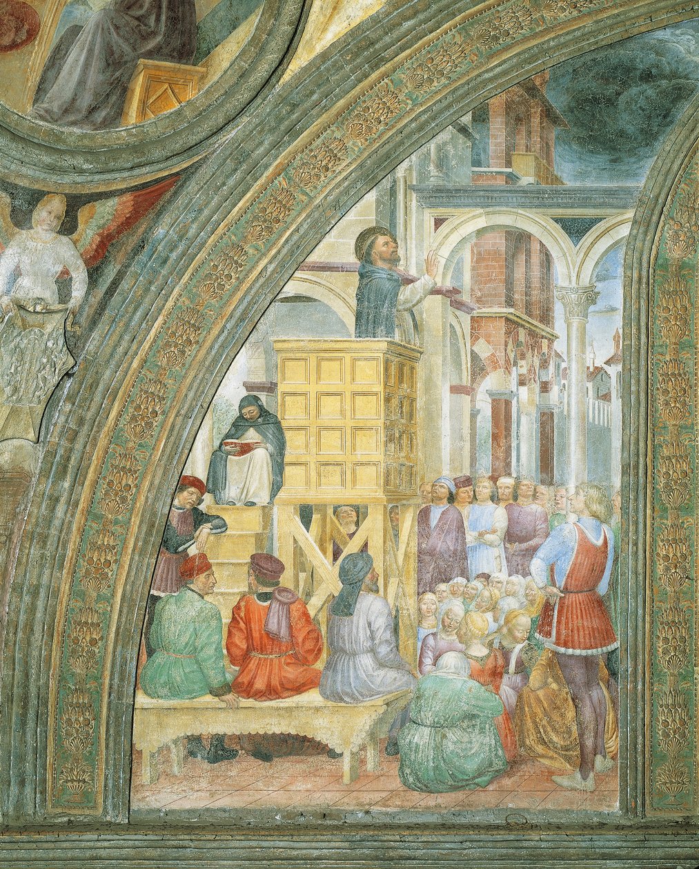 The Miracle of the Cloud, (detail) from Stories of Saint Peter Martyr, by Vincenzo Foppa by Vincenzo Foppa