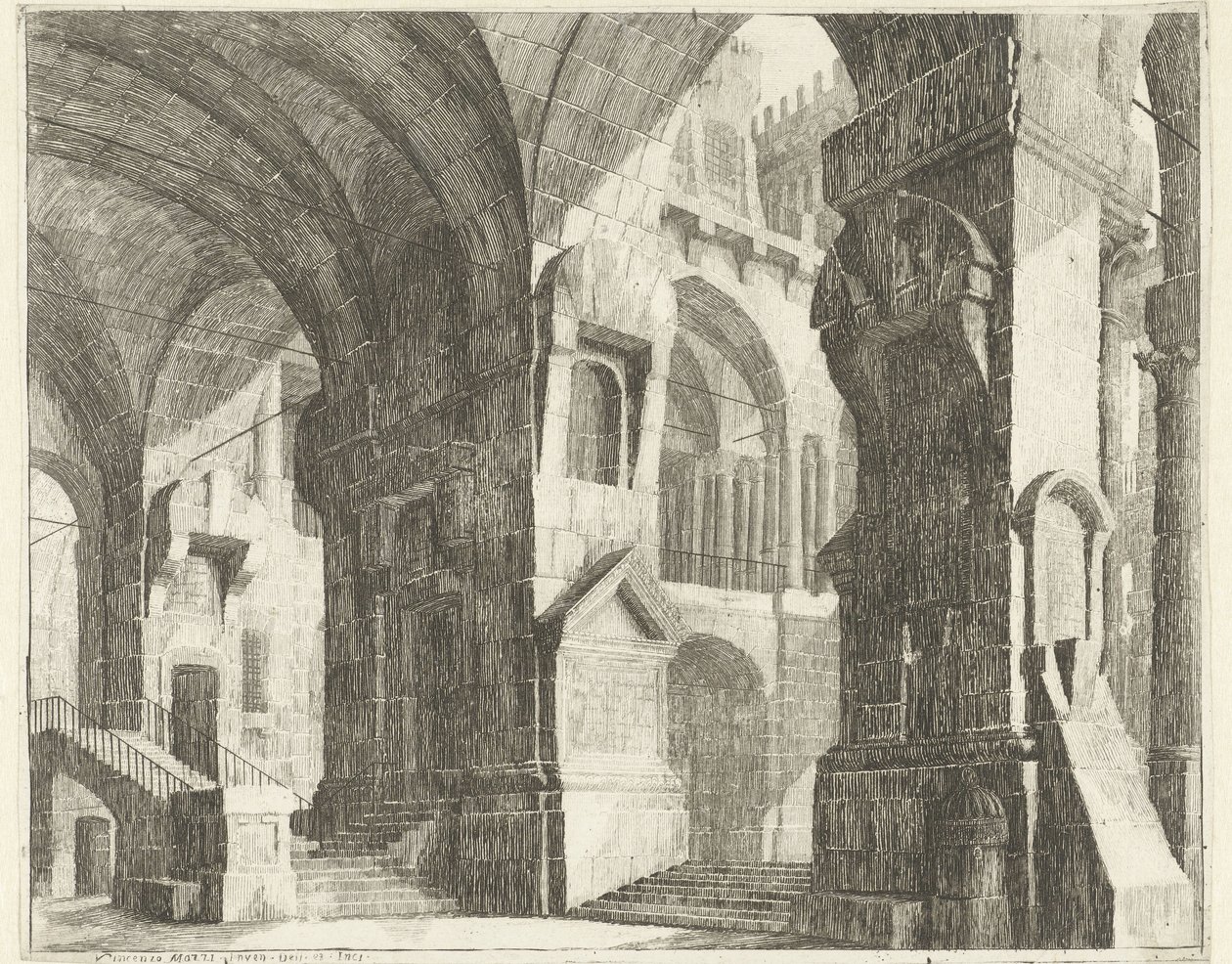 Corridor Around a Courtyard (Caprici di Scene Teatrali) by Vincenzo Mazzi