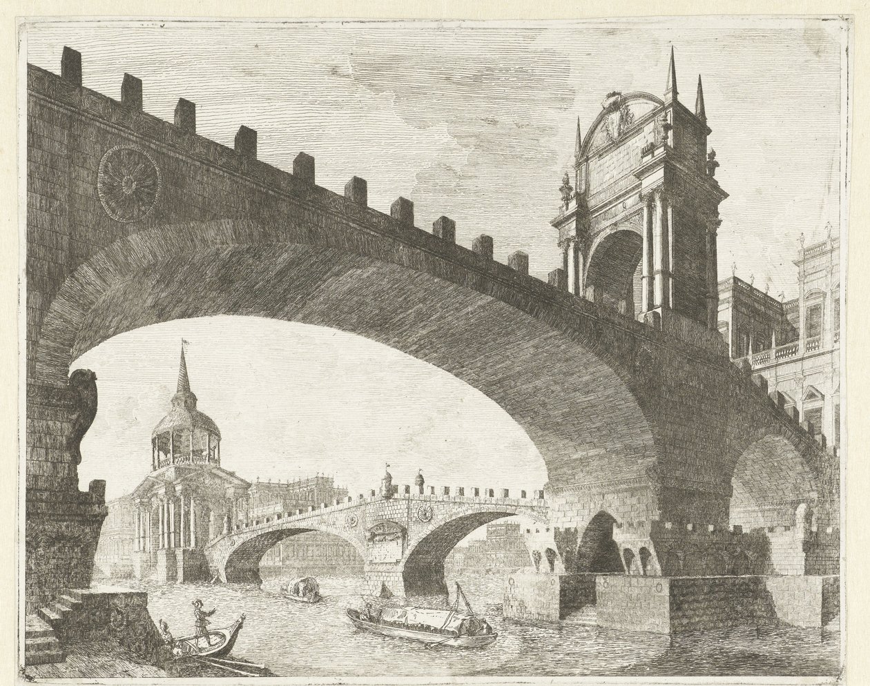 Two Bridges Over a River (Caprici di Scene Teatrali) by Vincenzo Mazzi
