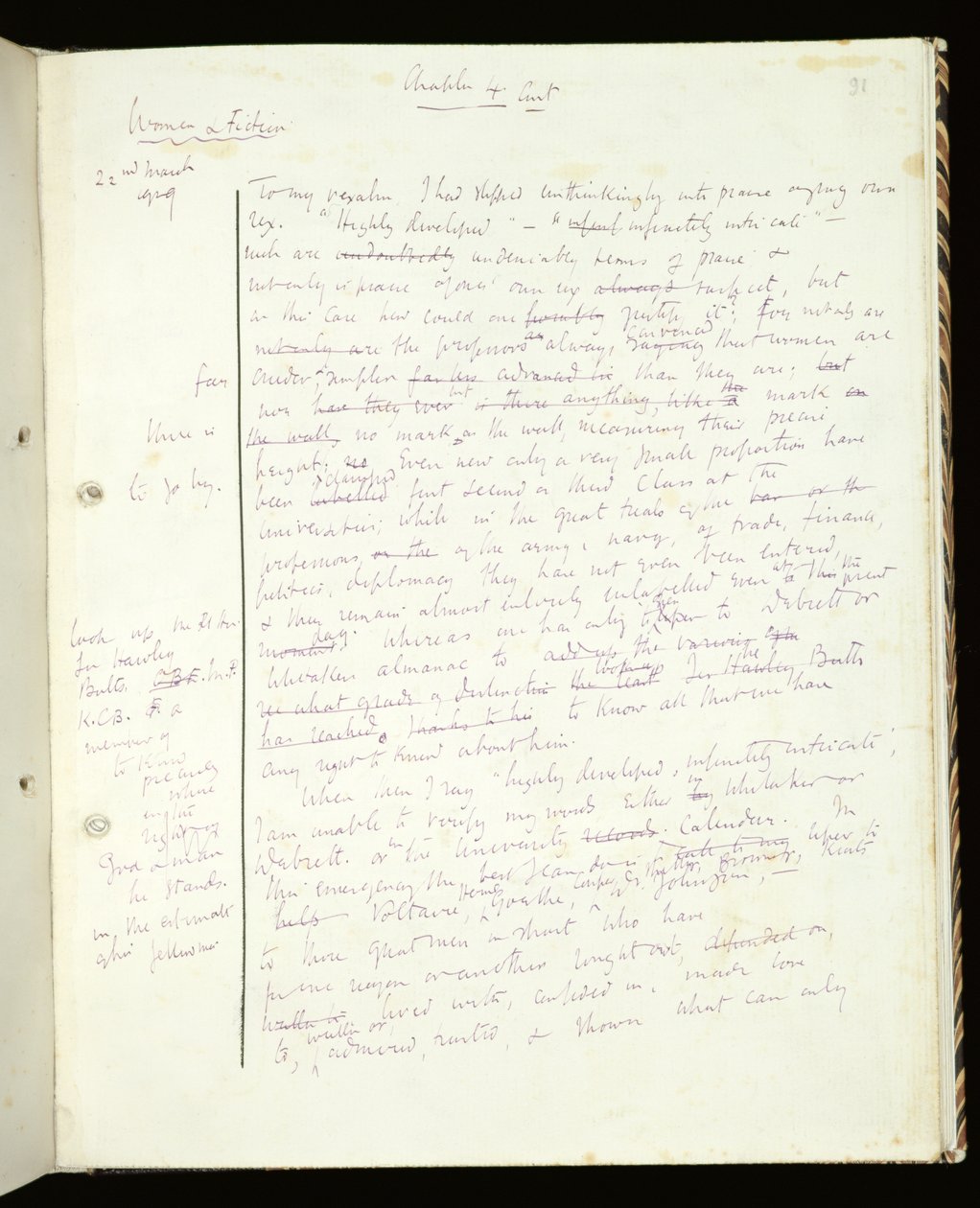 Page from Women in Fiction, Published as A Room of One