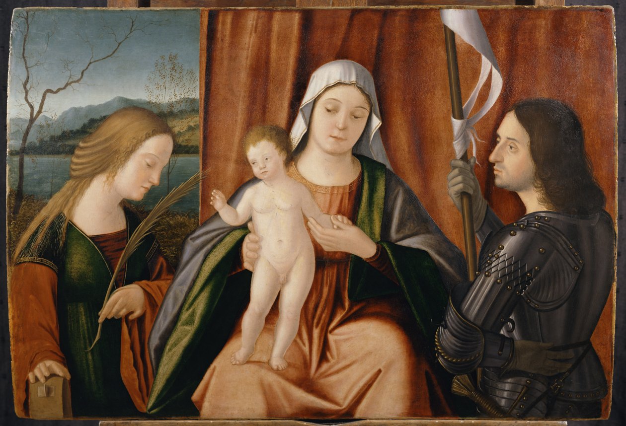 Madonna and Child with Saints Catherine of Alexandria and either George or Liberale by Vittore Carpaccio